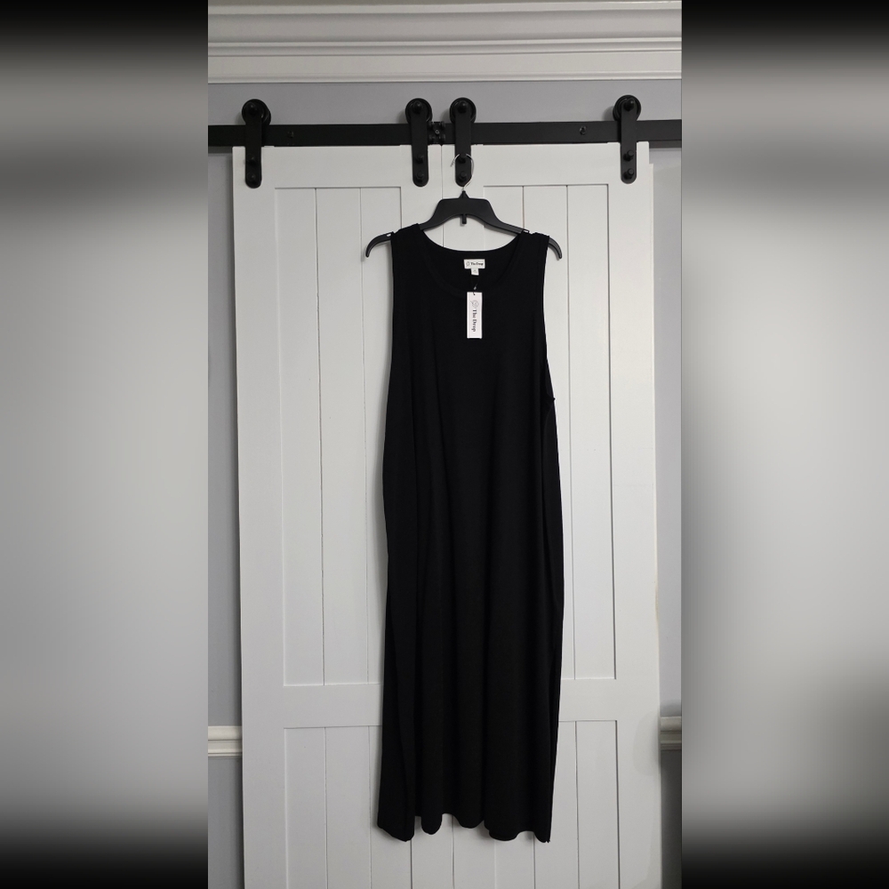 The Drop Gabriela High Neck Cut-in A-line Side-Slit Maxi Sweater Dress. NEW!